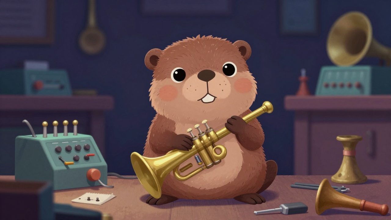 관악기수리원 직업 종사자가 업무를 수행하는 모습