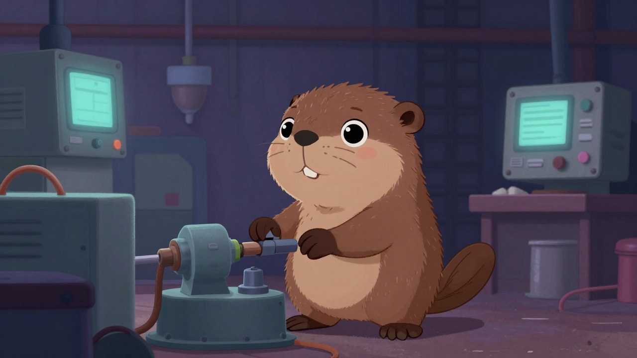 관절단기조작원 직업 종사자가 업무를 수행하는 모습