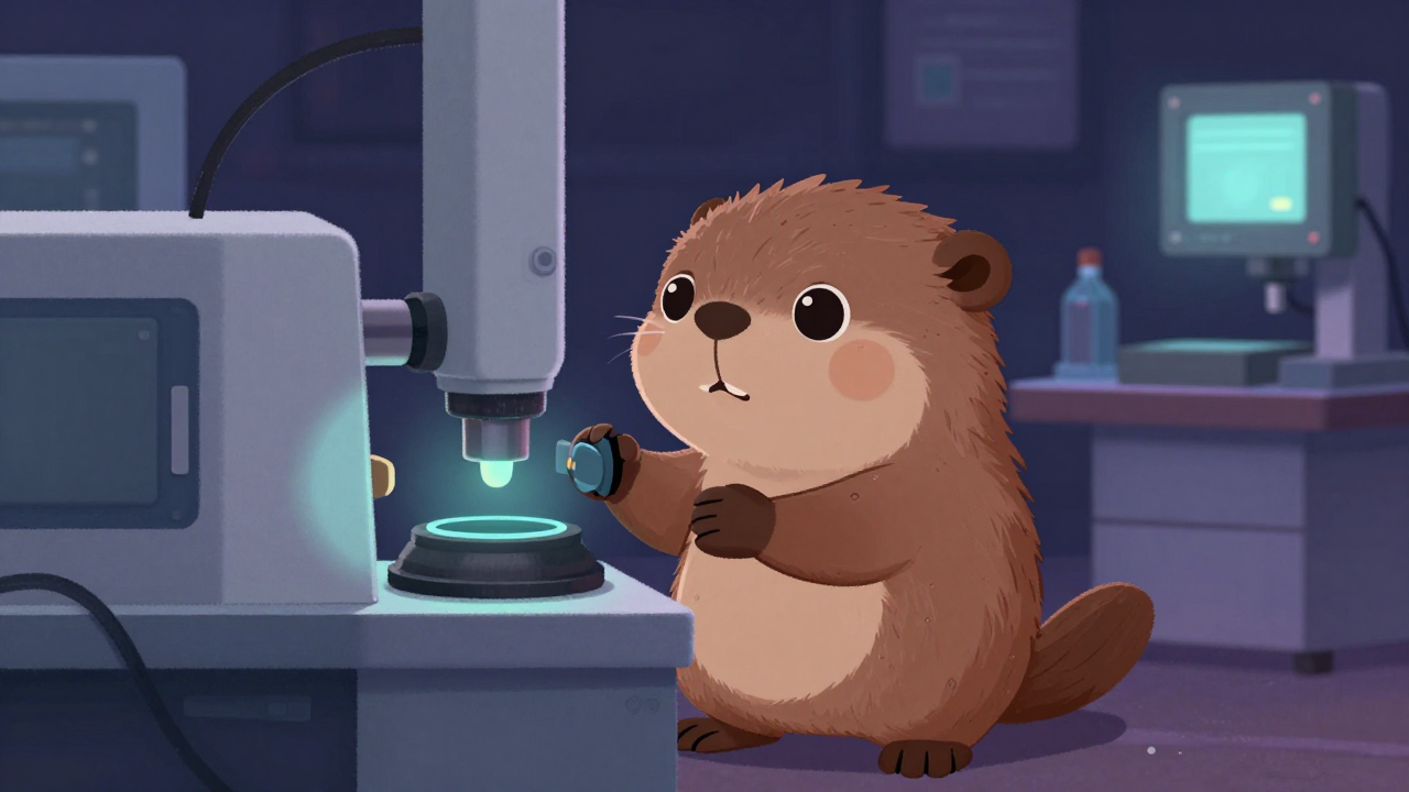 광디스크프레싱원 직업 종사자가 업무를 수행하는 모습