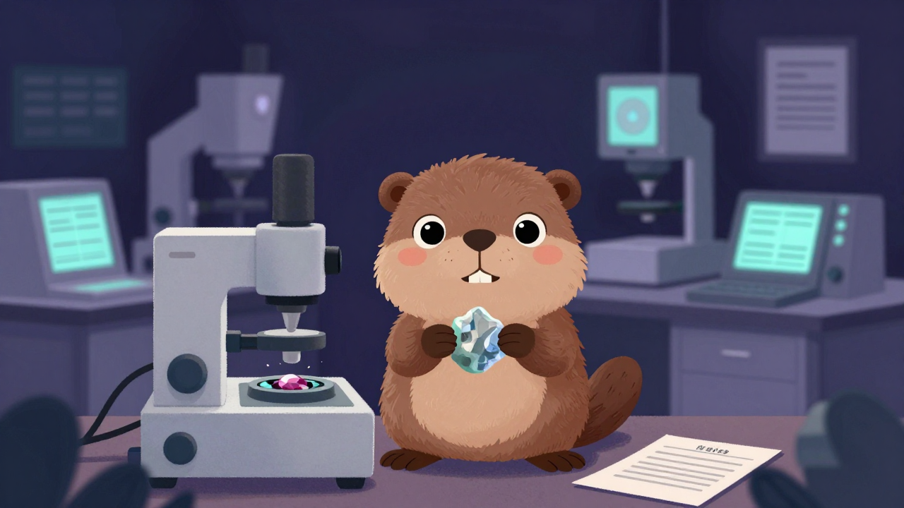 광물감정원 직업 종사자가 업무를 수행하는 모습