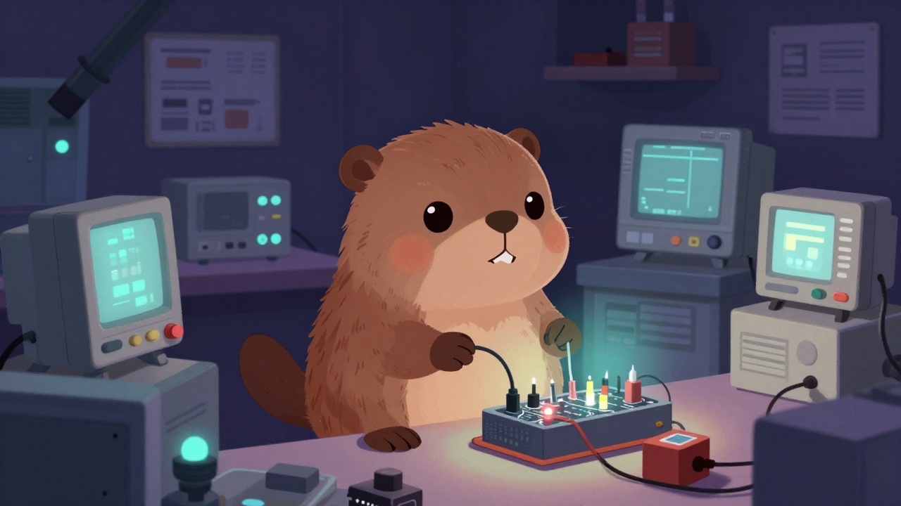 광원구동회로부품시험원 직업 종사자가 업무를 수행하는 모습