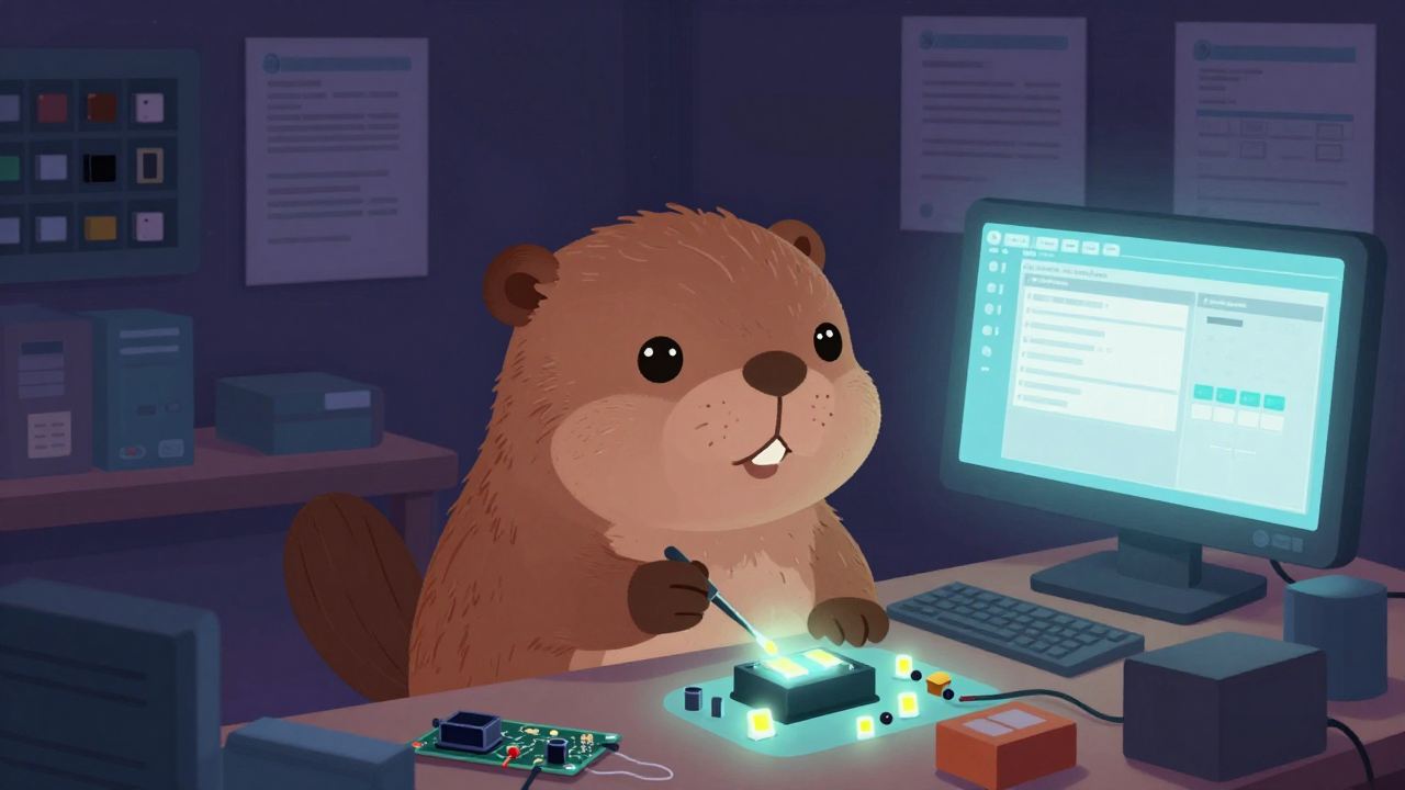 광원구동회로부품조달원 직업 종사자가 업무를 수행하는 모습