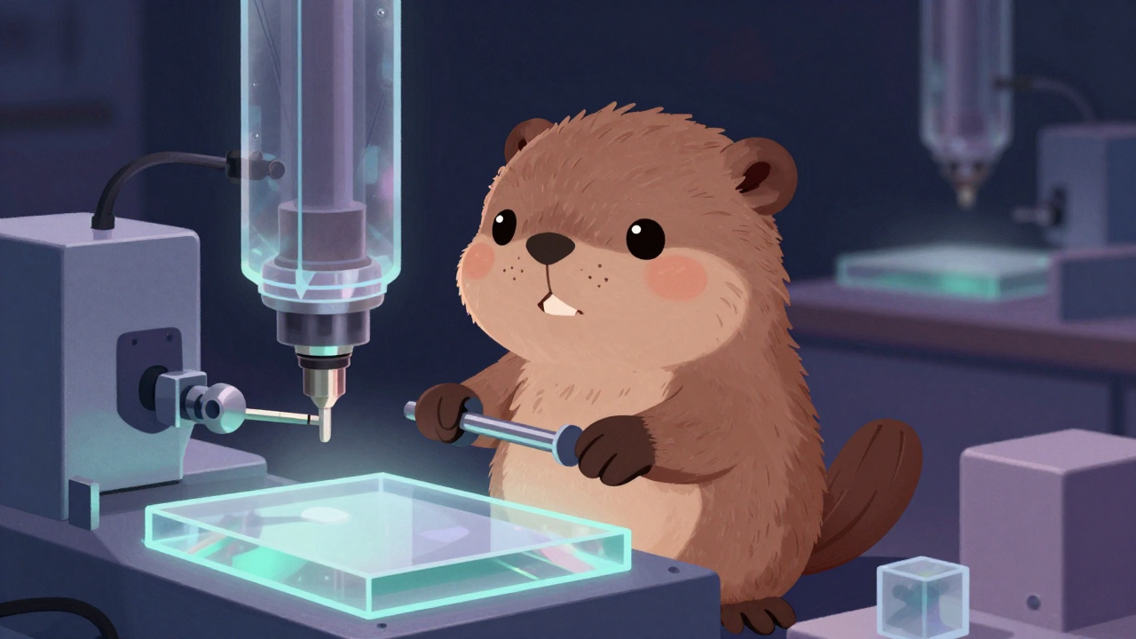 광학세라믹소재가공원 직업 종사자가 업무를 수행하는 모습