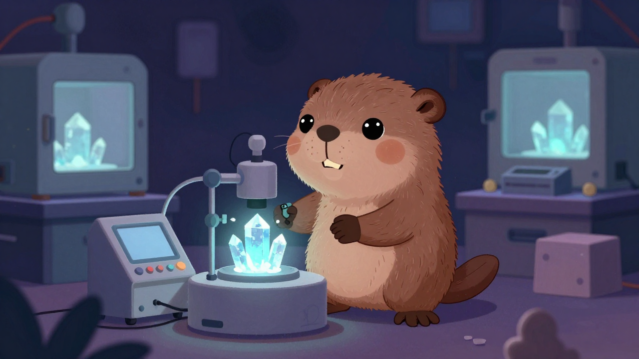 광학세라믹소재결정성장제어원 직업 종사자가 업무를 수행하는 모습