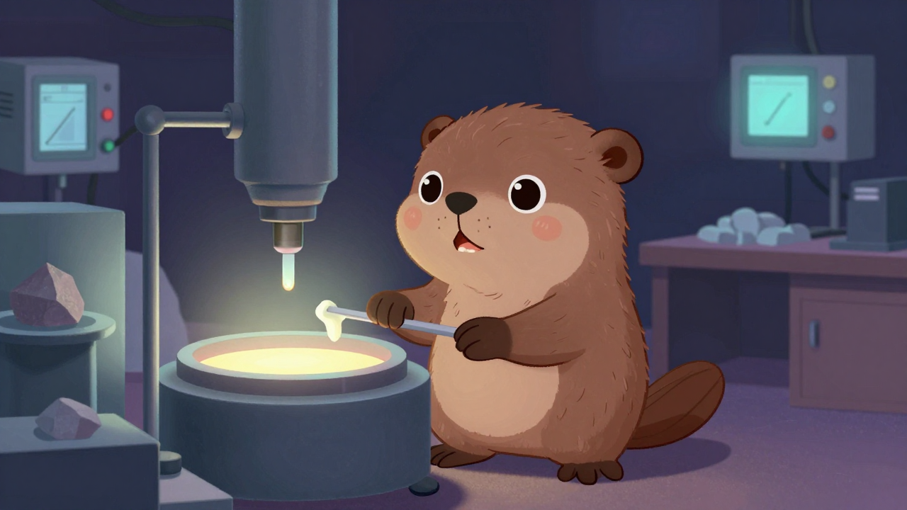 광학세라믹소재용융원 직업 종사자가 업무를 수행하는 모습