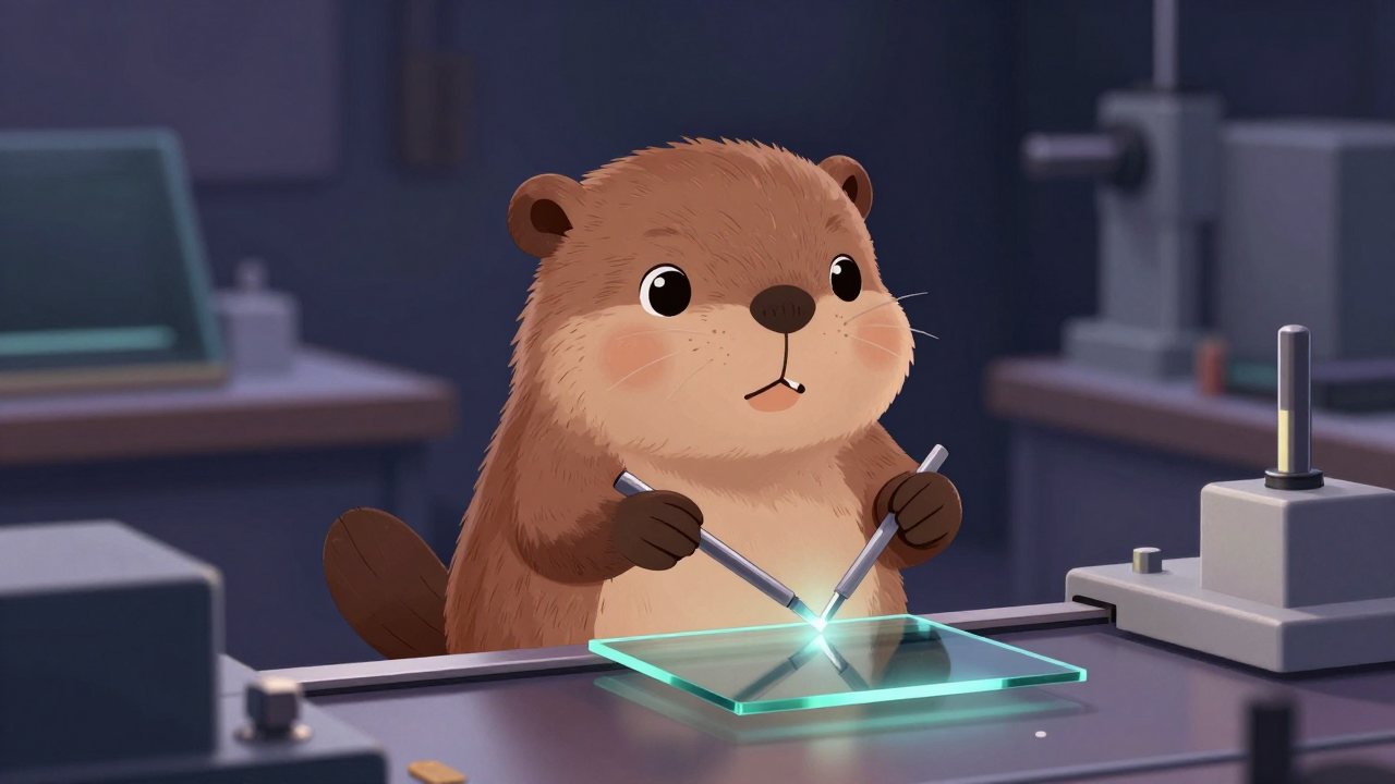 광학유리재단원 직업 종사자가 업무를 수행하는 모습