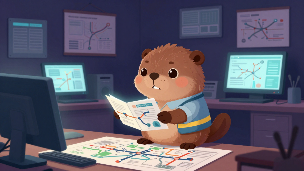 교통계획·설계가 직업 종사자가 업무를 수행하는 모습