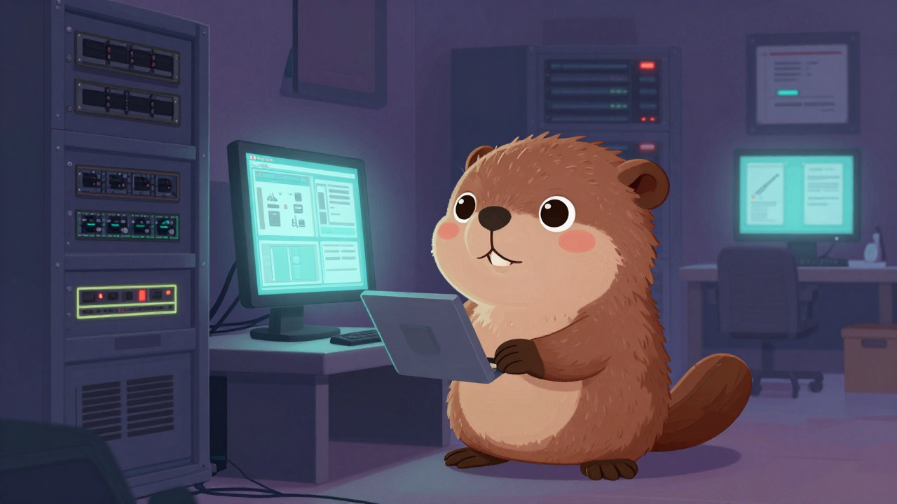 교환시설기술자 직업 종사자가 업무를 수행하는 모습