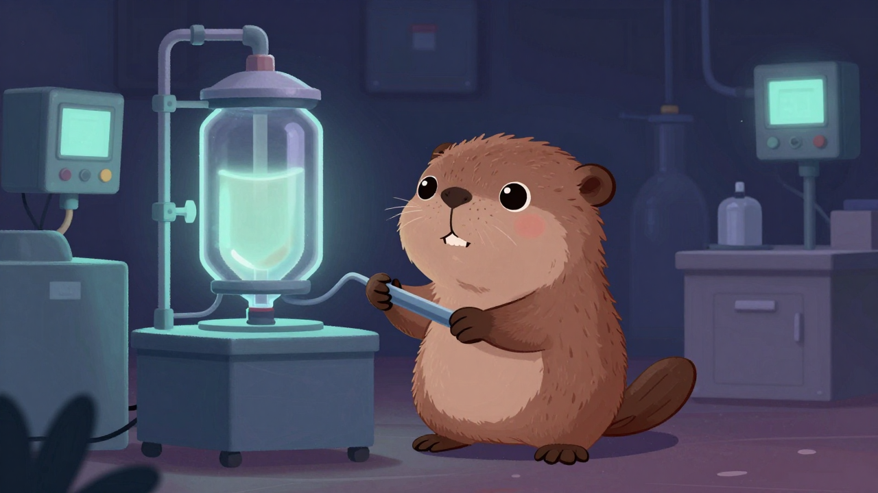 구연산여과기조작원 직업 종사자가 업무를 수행하는 모습