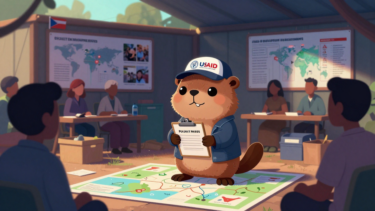 국제개발협력전문가 직업 종사자가 업무를 수행하는 모습