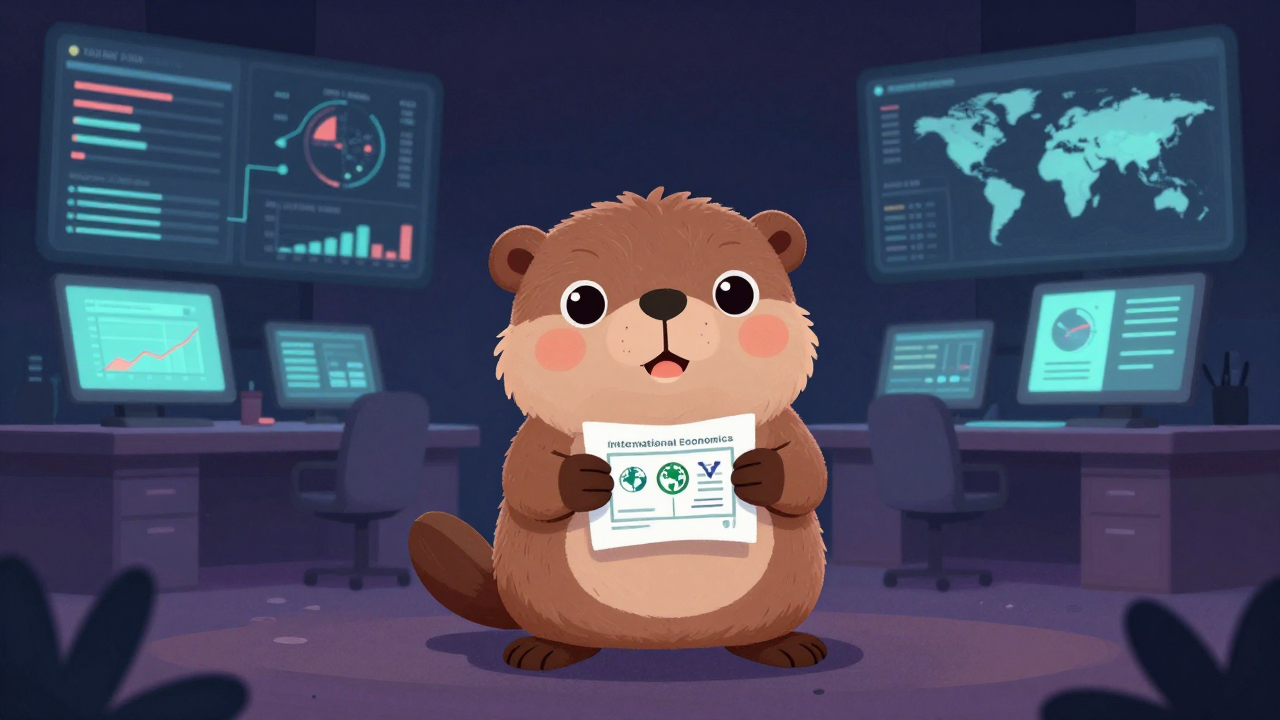 국제경제분석가 직업 종사자가 업무를 수행하는 모습