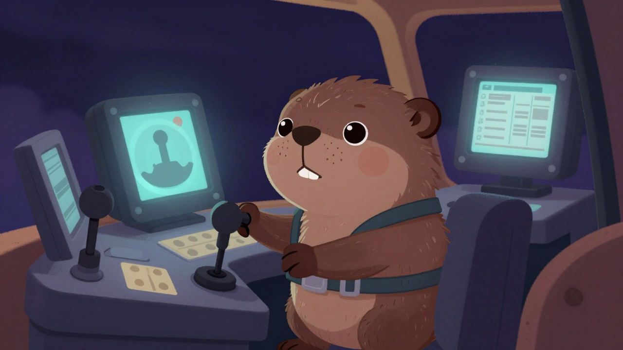 굴착기조종사 직업 종사자가 업무를 수행하는 모습