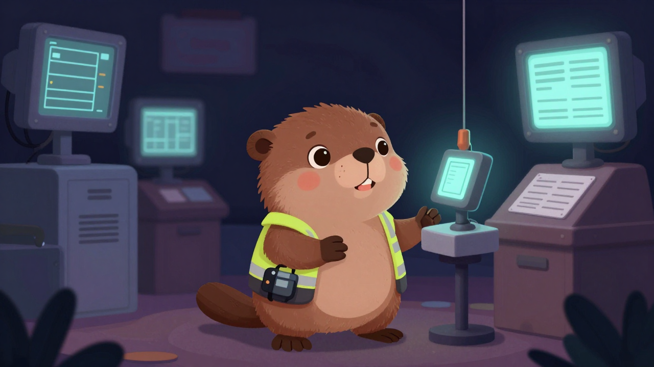 권양기조종보조원 직업 종사자가 업무를 수행하는 모습