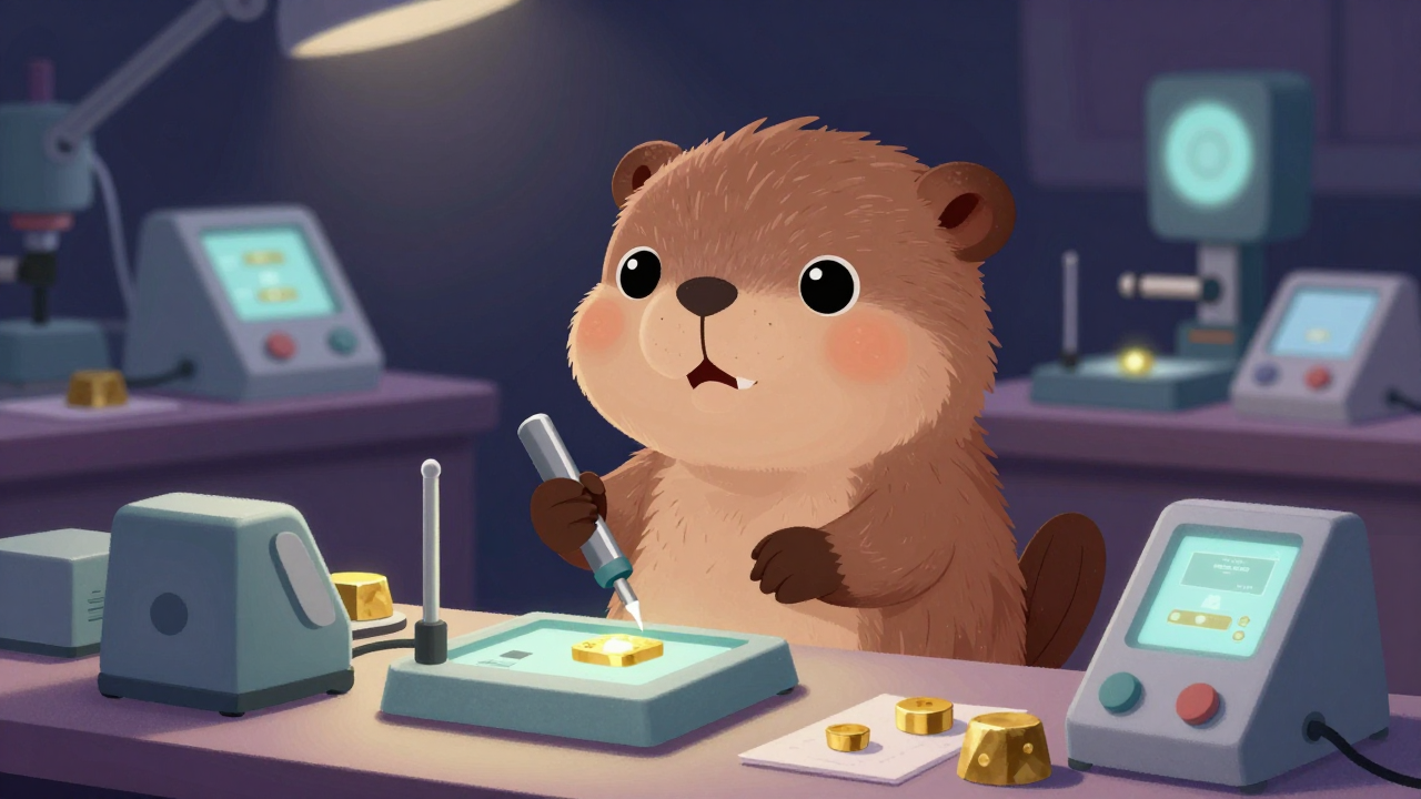 귀금속검사원 직업 종사자가 업무를 수행하는 모습