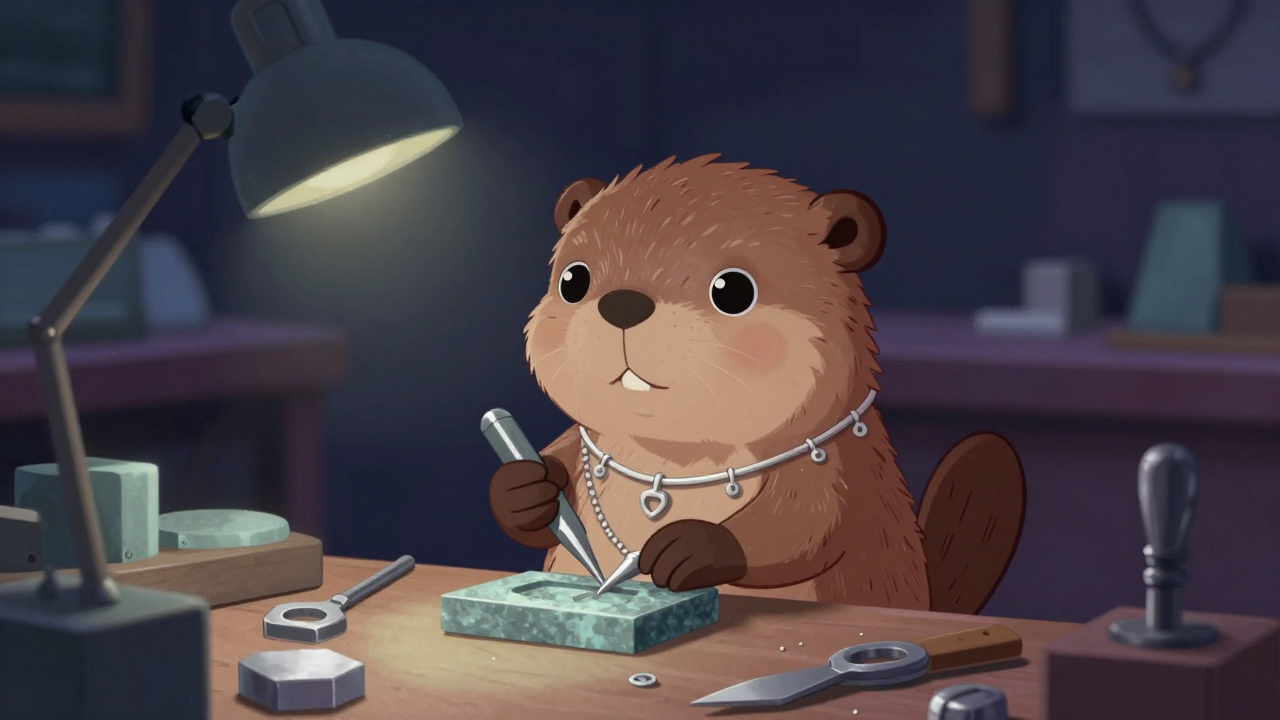 귀금속세공원 직업 종사자가 업무를 수행하는 모습