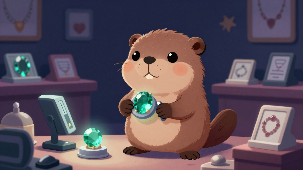 귀금속판매원 직업 종사자가 업무를 수행하는 모습