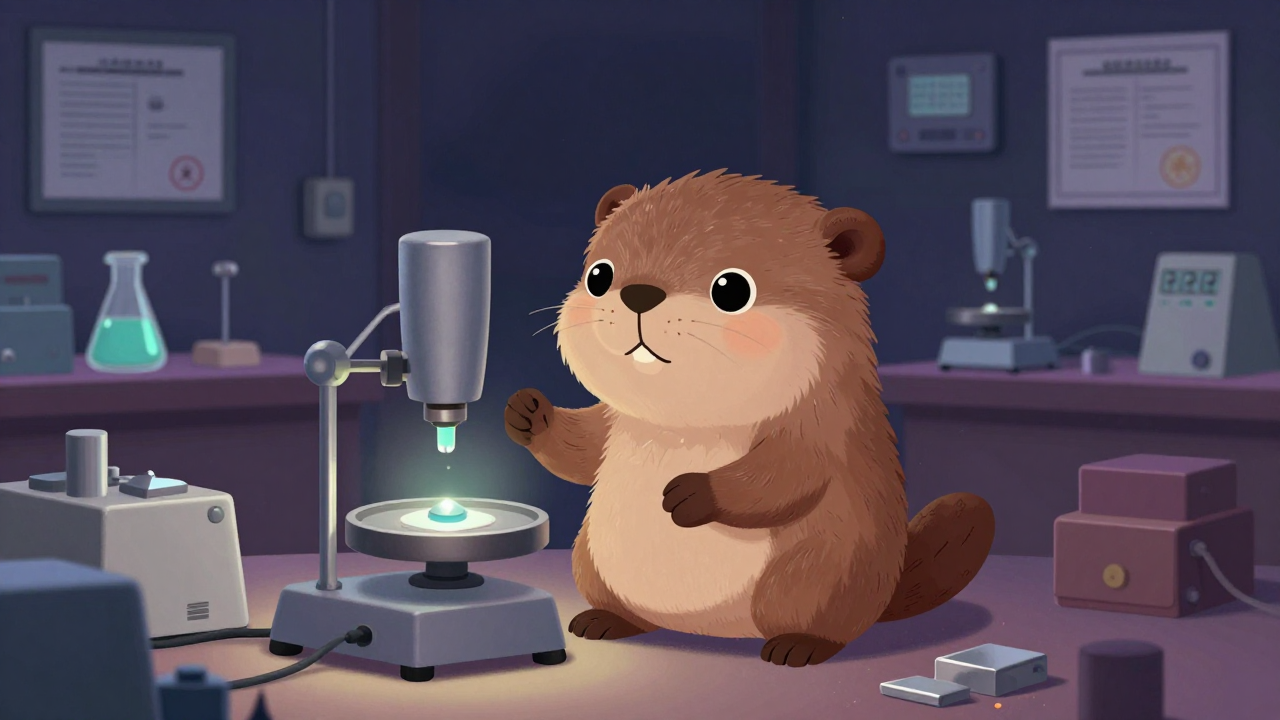 귀금속품질평가사 직업 종사자가 업무를 수행하는 모습