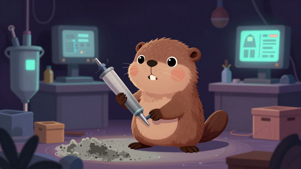 그라우팅반장 직업 종사자가 업무를 수행하는 모습