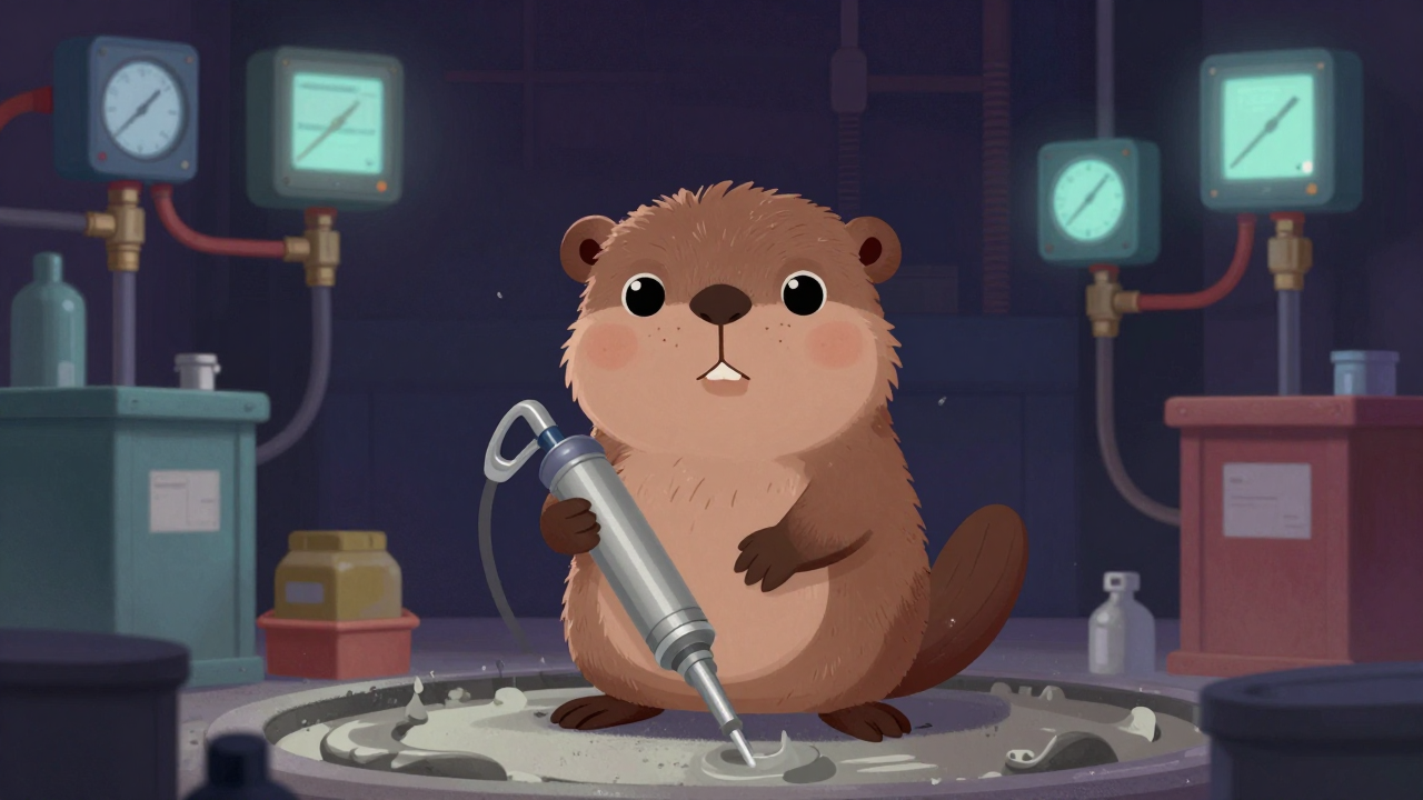 그라우팅원 직업 종사자가 업무를 수행하는 모습