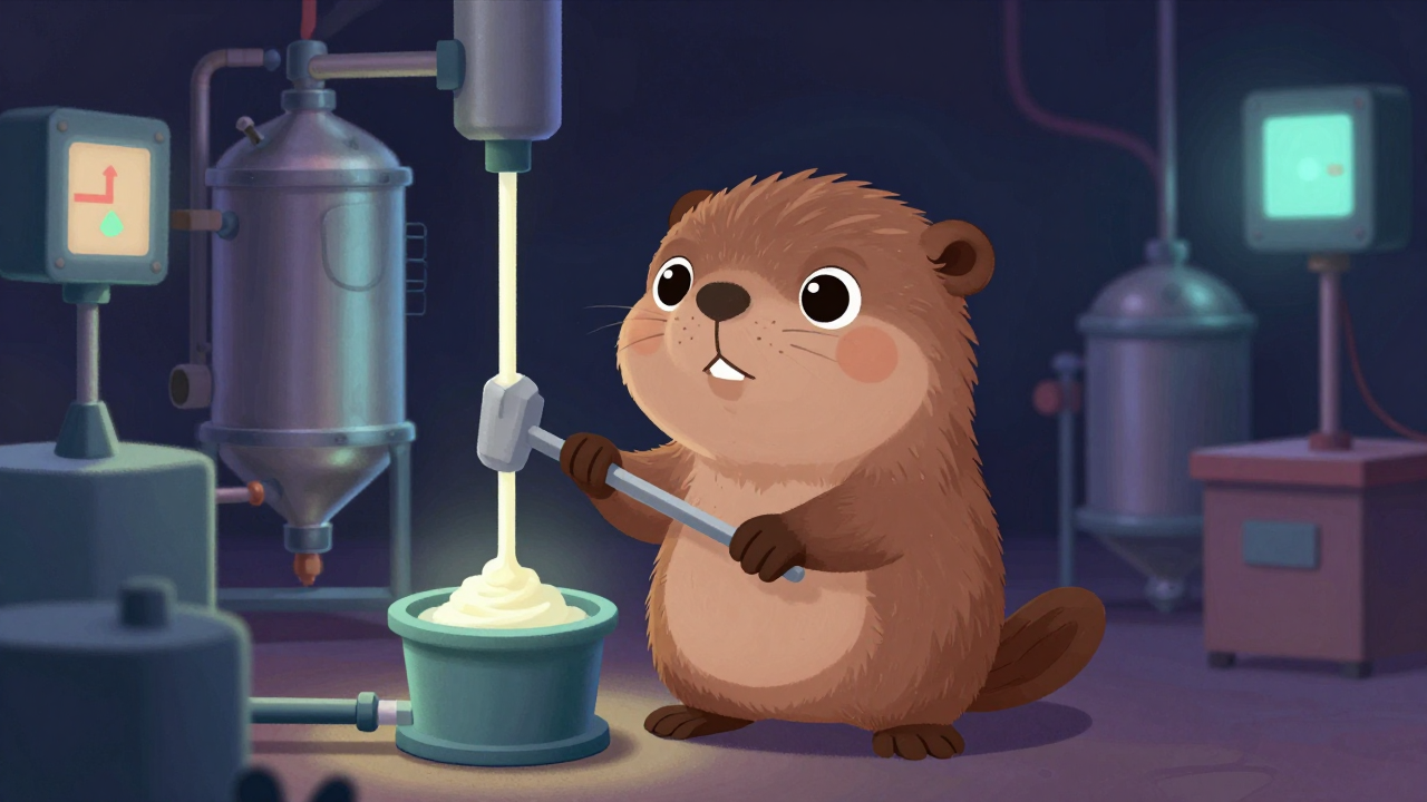 그리스제조원 직업 종사자가 업무를 수행하는 모습