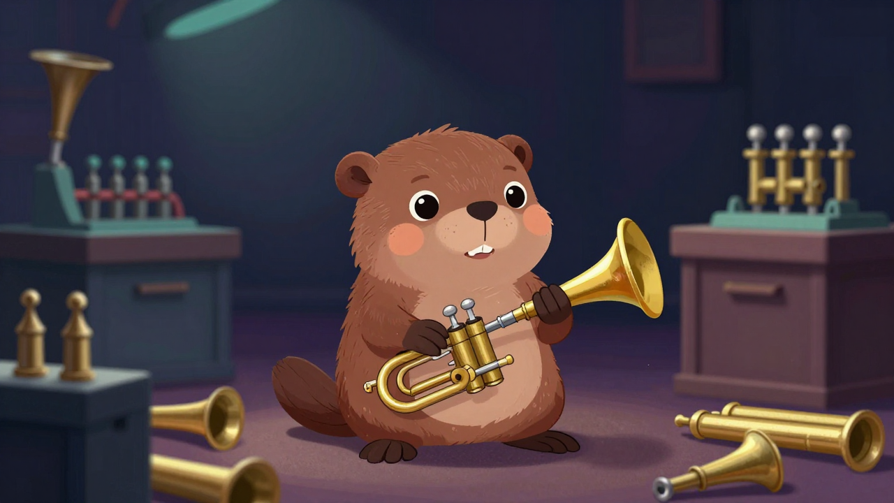 금관악기제조원 직업 종사자가 업무를 수행하는 모습