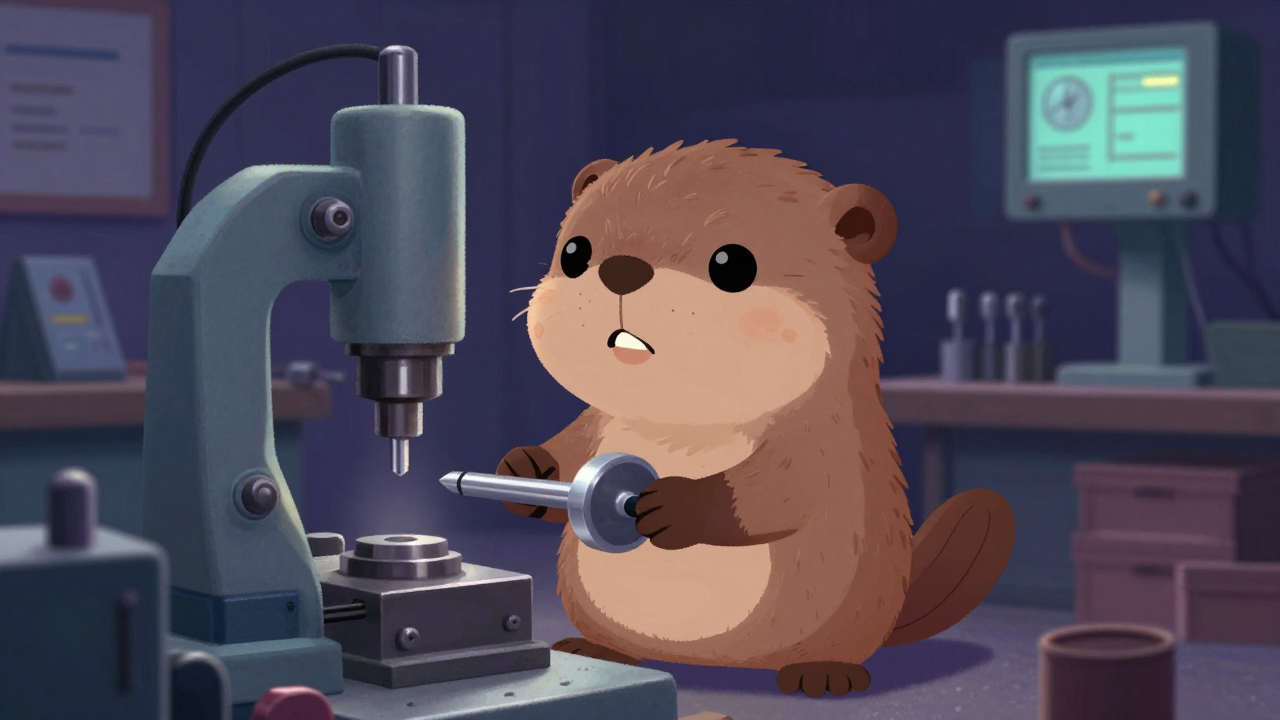 금속공작기계조작원 직업 종사자가 업무를 수행하는 모습