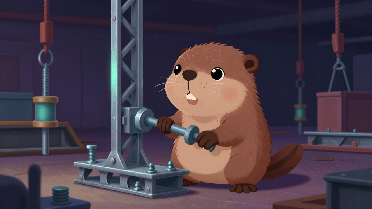 금속구조물조립설치원 직업 종사자가 업무를 수행하는 모습