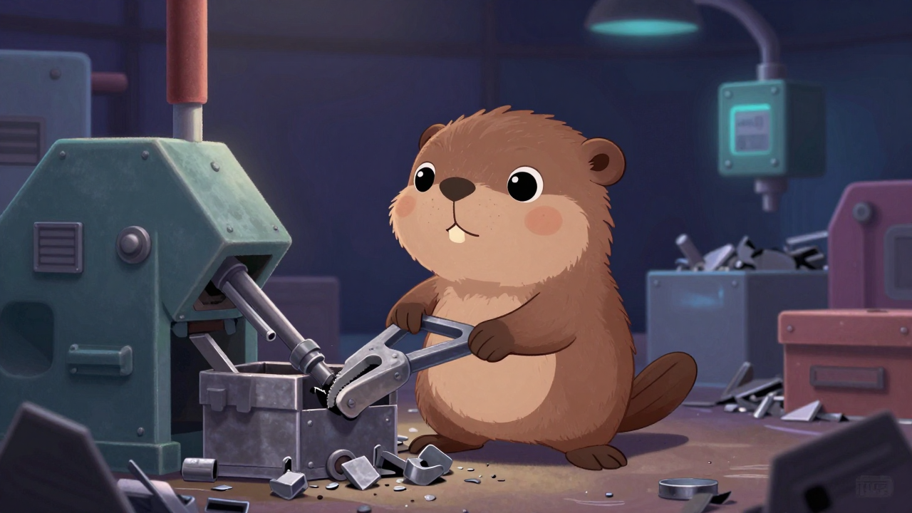 금속자원재생원료가공원 직업 종사자가 업무를 수행하는 모습