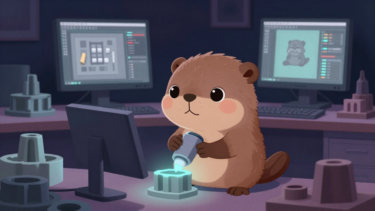 금형설계원 직업 종사자가 업무를 수행하는 모습