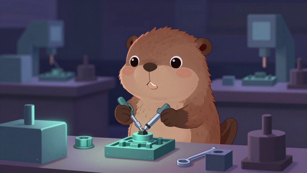 금형조립원 직업 종사자가 업무를 수행하는 모습