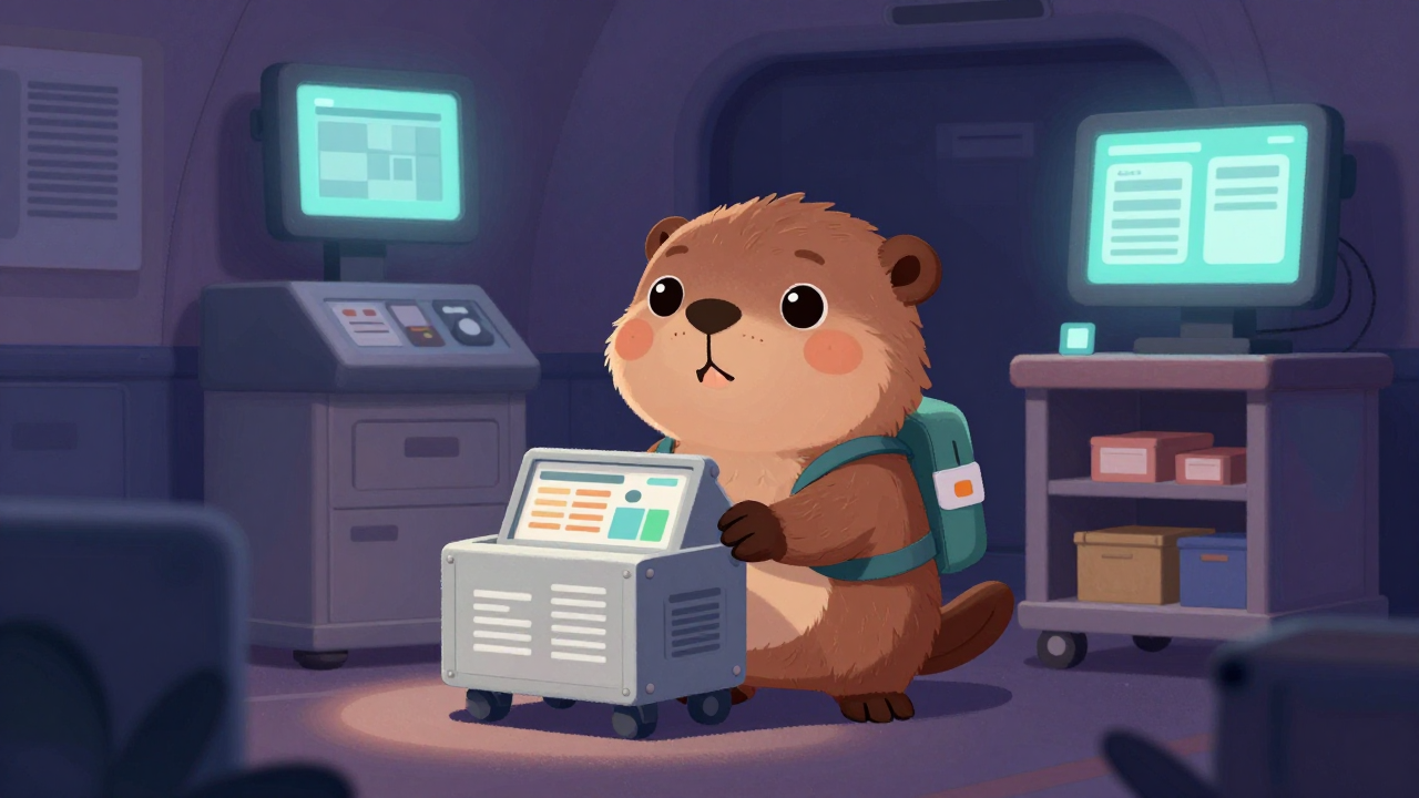 기내용품탑재원 직업 종사자가 업무를 수행하는 모습