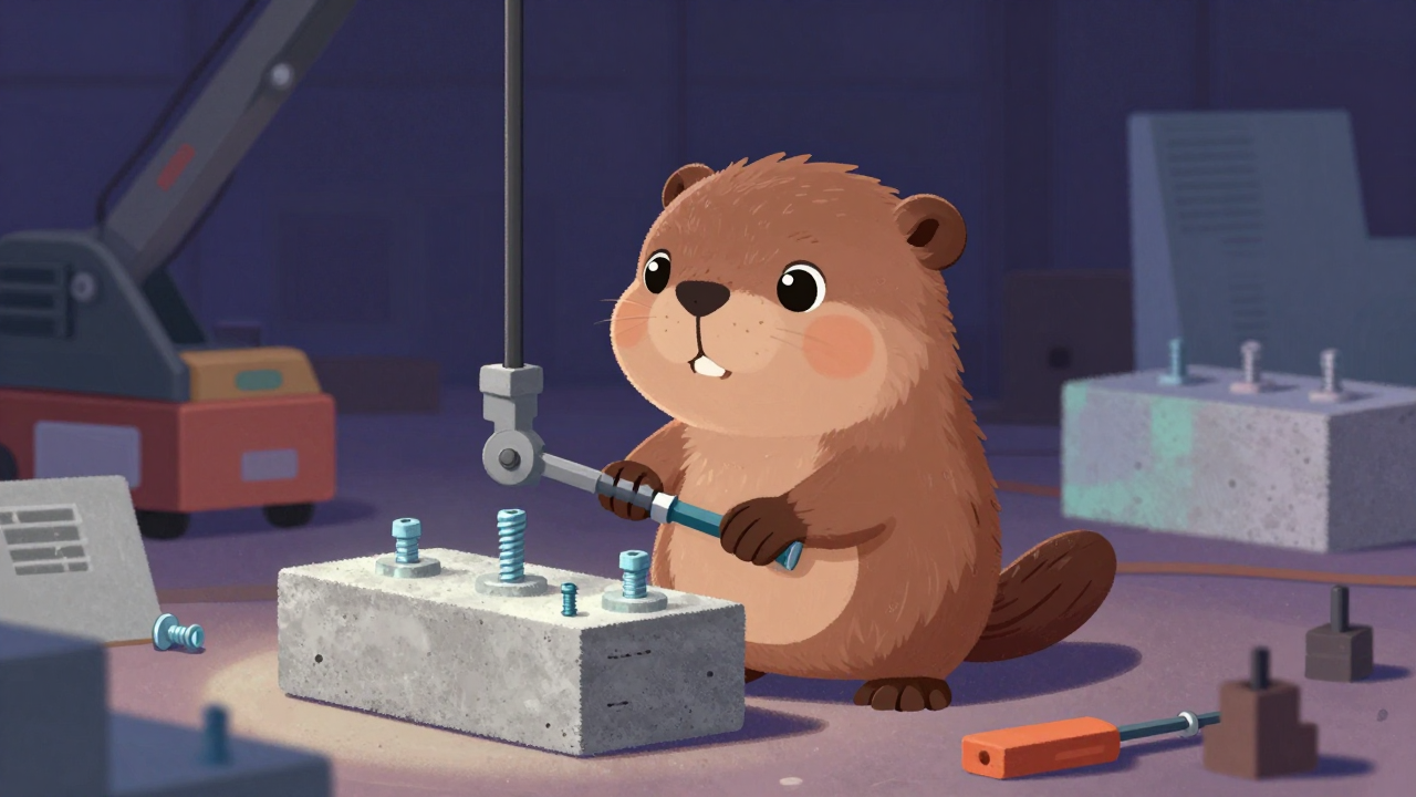 기성콘크리트조립공 직업 종사자가 업무를 수행하는 모습