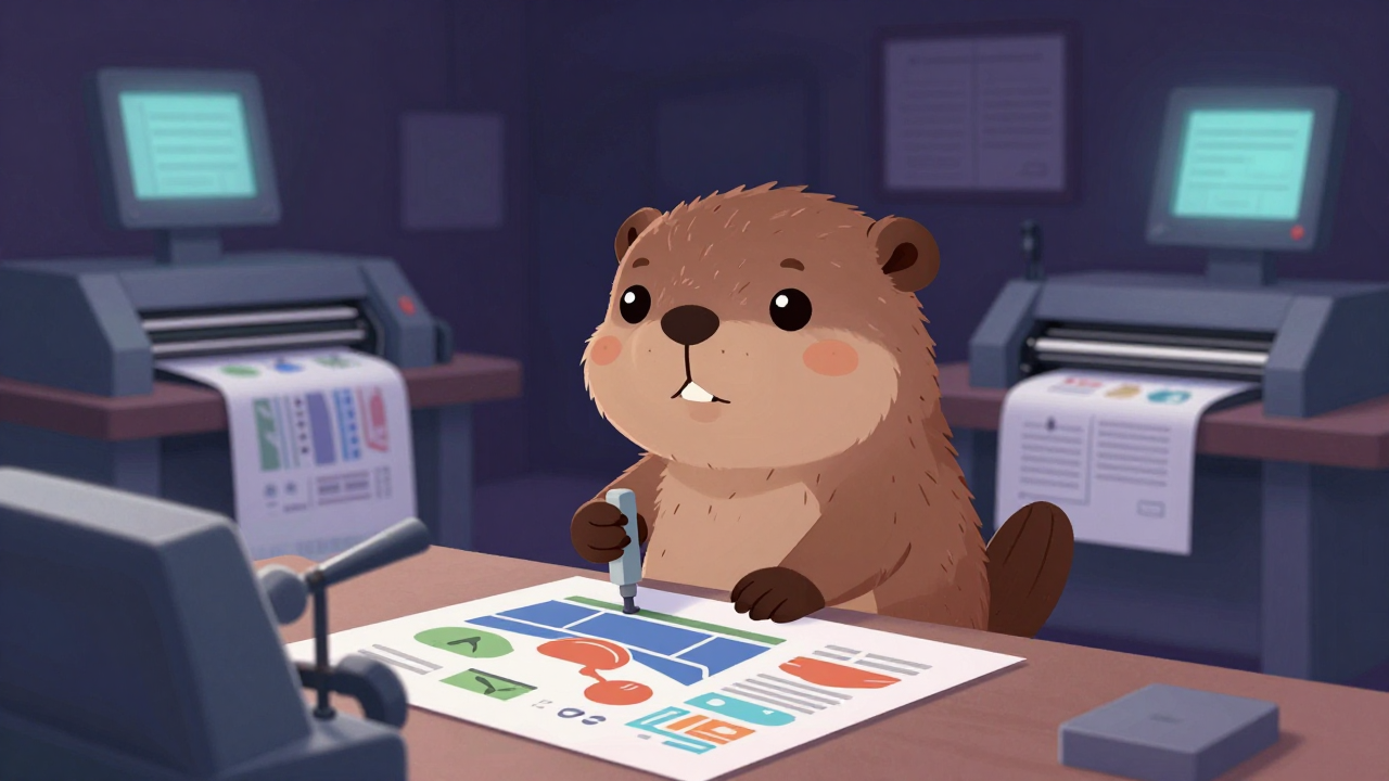 기타인쇄물인쇄원 직업 종사자가 업무를 수행하는 모습