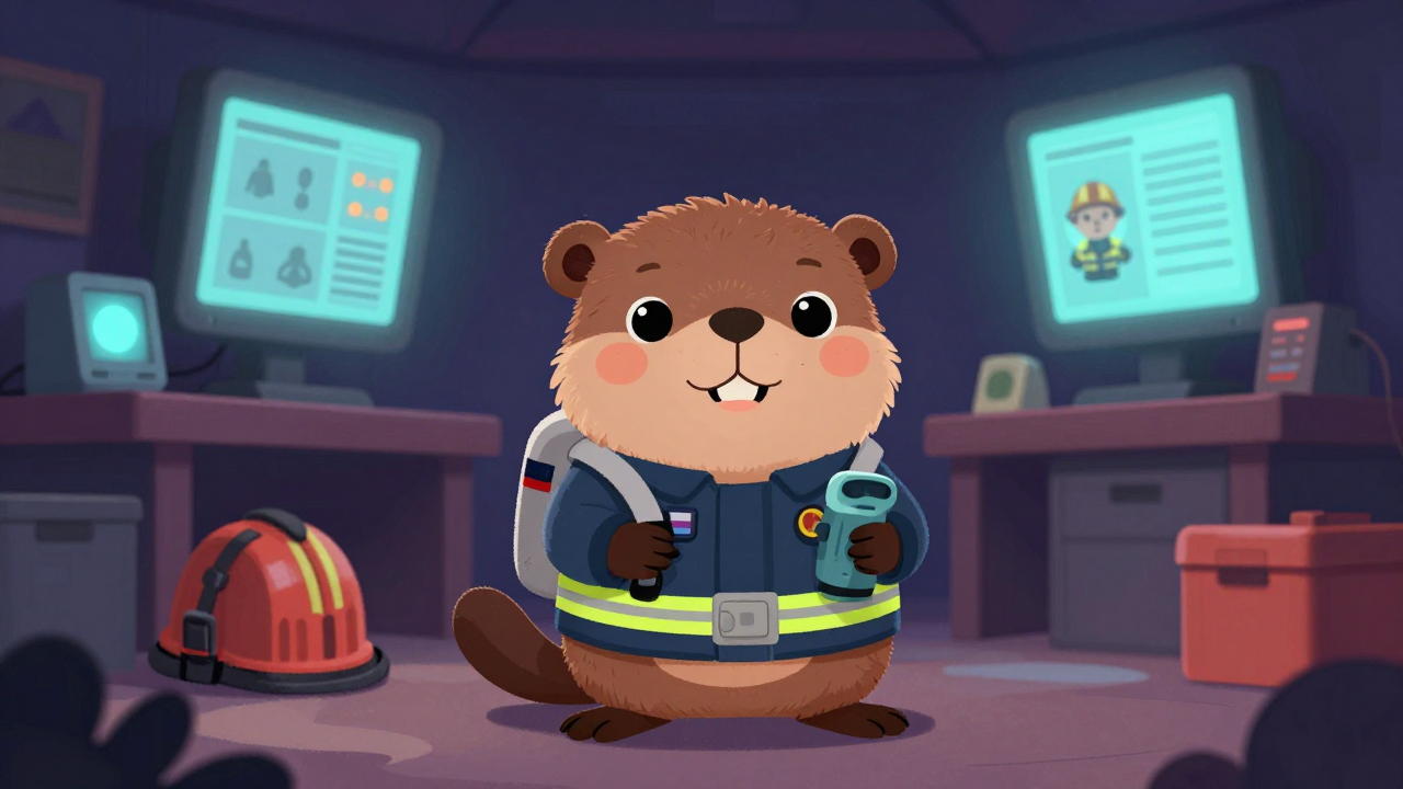 긴급출동요원 직업 종사자가 업무를 수행하는 모습