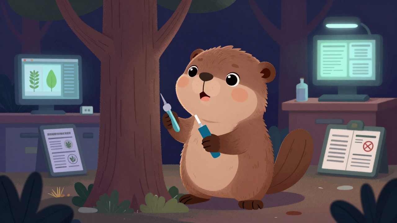 나무의사 직업 종사자가 업무를 수행하는 모습