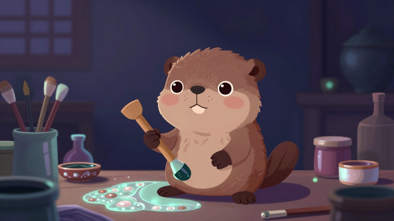 나전칠기도장공 직업 종사자가 업무를 수행하는 모습