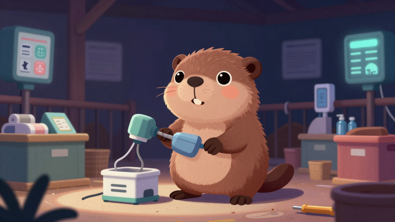 낙농장작업원 직업 종사자가 업무를 수행하는 모습