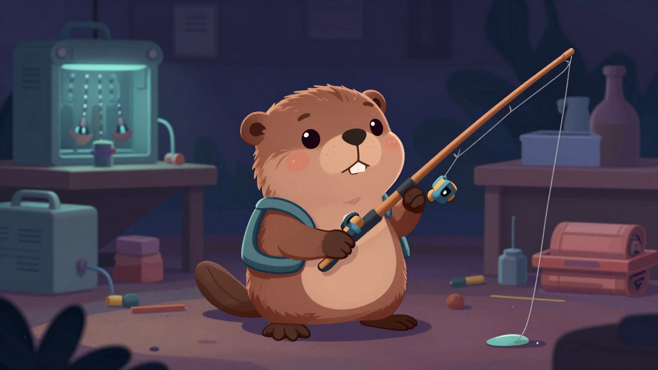 낚싯대경화원 직업 종사자가 업무를 수행하는 모습