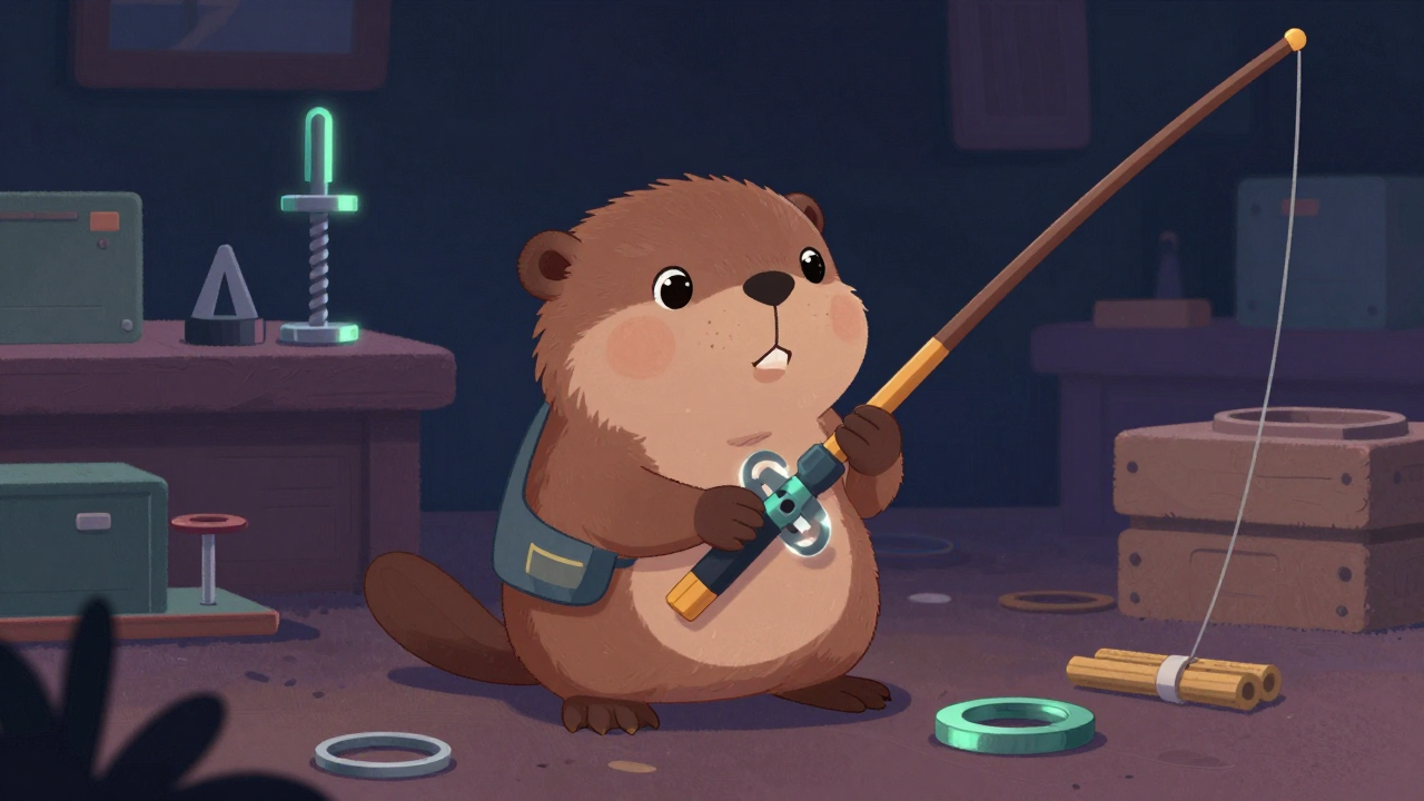 낚싯대조립원 직업 종사자가 업무를 수행하는 모습