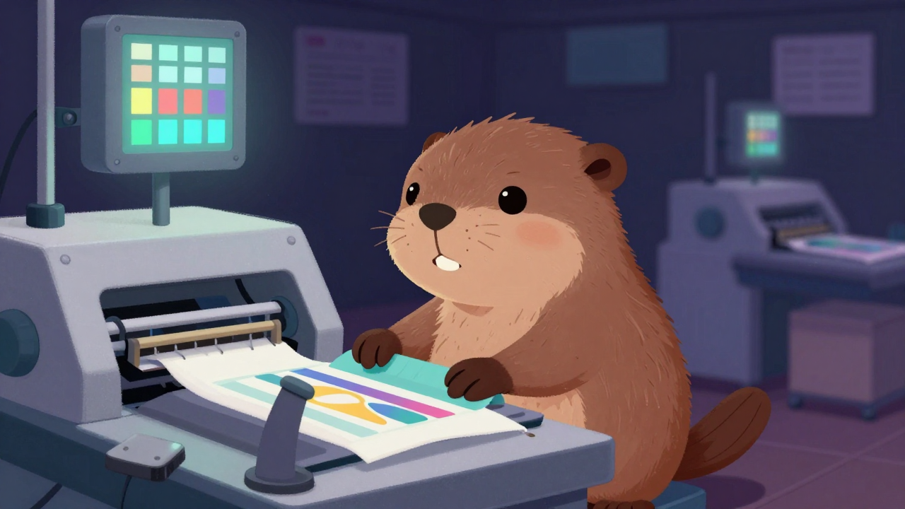 날염시험원 직업 종사자가 업무를 수행하는 모습