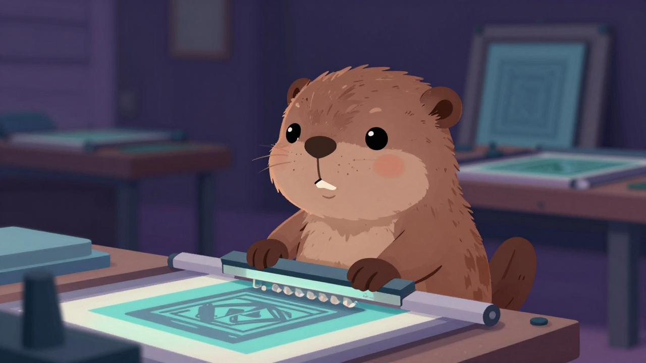 날염판제작원 직업 종사자가 업무를 수행하는 모습