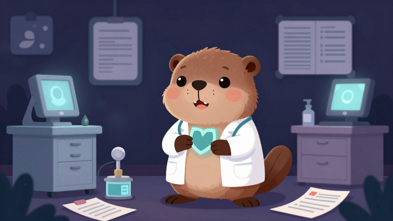 내과의사 직업 종사자가 업무를 수행하는 모습