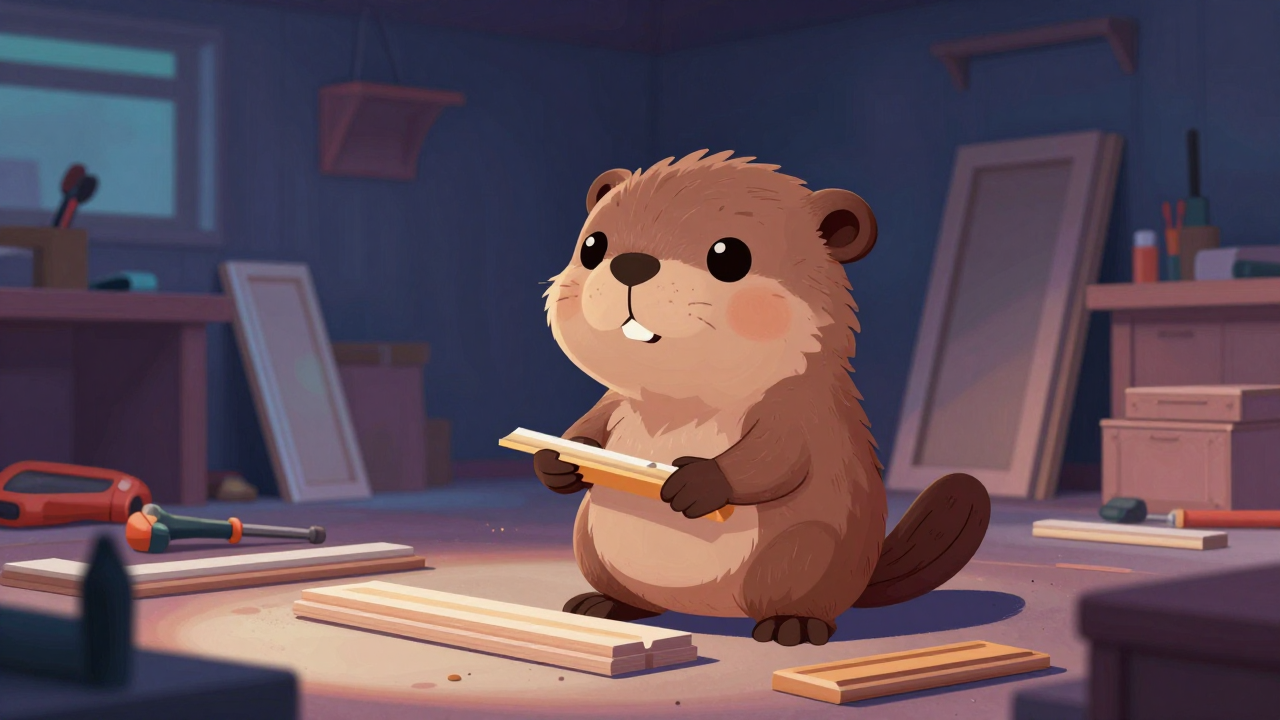 내장목공 직업 종사자가 업무를 수행하는 모습