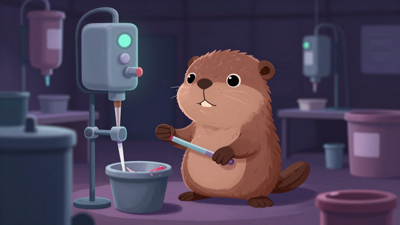 내장재도료배합원 직업 종사자가 업무를 수행하는 모습