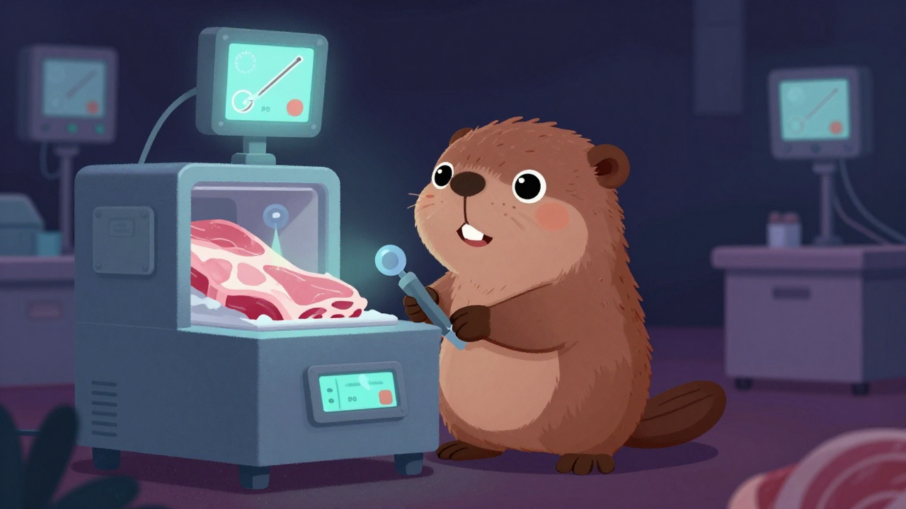 냉동연육해동기조작원 직업 종사자가 업무를 수행하는 모습