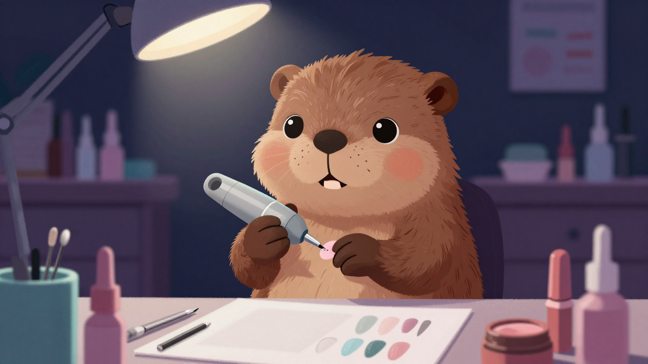 네일아티스트 직업 종사자가 업무를 수행하는 모습