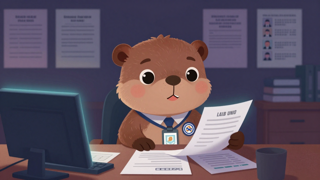 노동조합임원 직업 종사자가 업무를 수행하는 모습