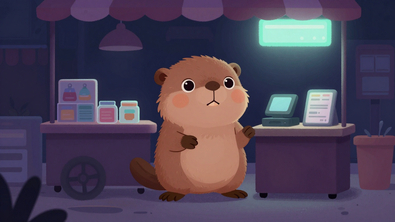 노점판매원 직업 종사자가 업무를 수행하는 모습