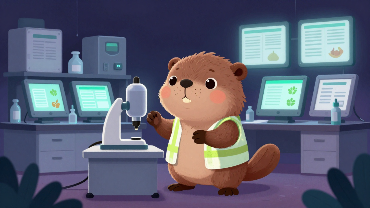 농산물안전성검사원 직업 종사자가 업무를 수행하는 모습