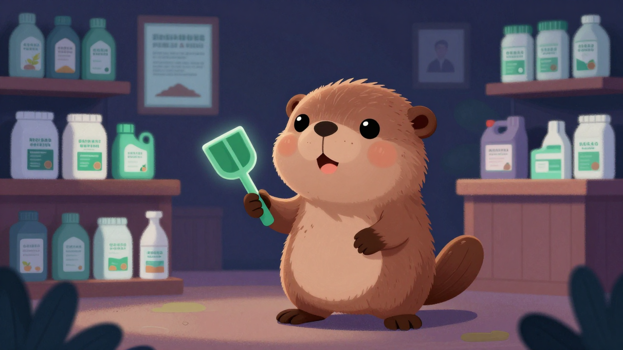 농약비료판매원 직업 종사자가 업무를 수행하는 모습